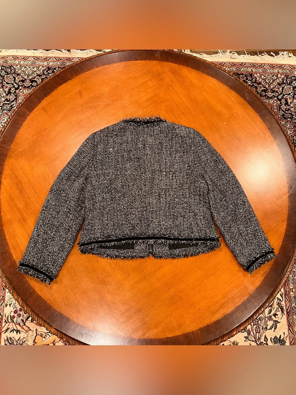 J.Crew Women’s Lady Jacket Sparkling Constellation Tweed 14 Gray Black Velvet